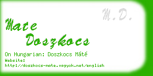 mate doszkocs business card